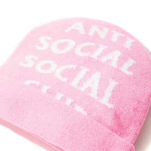 anti social social club jaccardo beanie (pink)