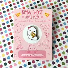 Load image into Gallery viewer, bored inc boba ghost loves pizza enamel pin