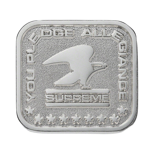 supreme pledge allegiance pin (silver)