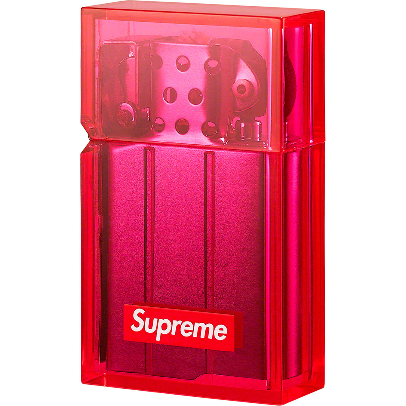 supreme x tsubota pearl hard edge lighter (neon pink)