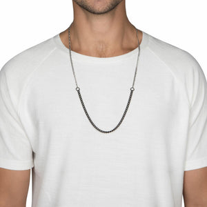 vitaly binary necklace (ss/matte blk)