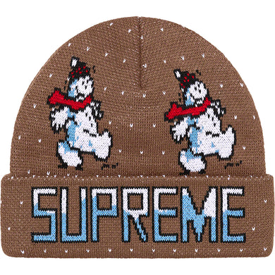 supreme snowman beanie (brown)