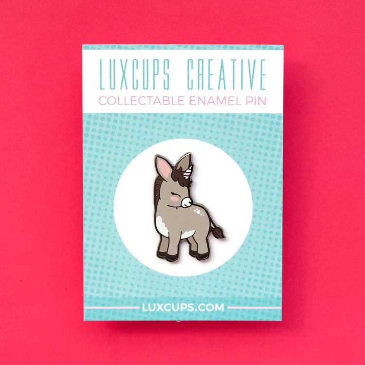 luxcups donkeycorn enamel pin