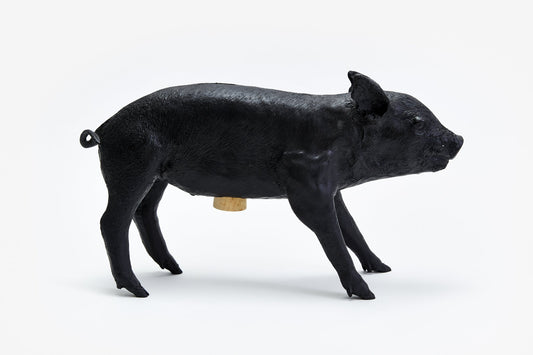 areaware reality piggy bank (matte black)