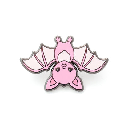 luxcups pink bat enamel pin