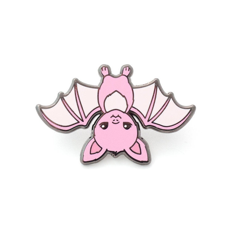 luxcups pink bat enamel pin
