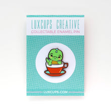 Load image into Gallery viewer, luxcups &#39;green tea rex&#39; enamel pin