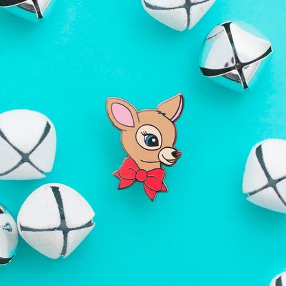 luxcups brown deer enamel pin