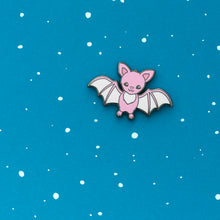 Load image into Gallery viewer, luxcups pink bat enamel pin