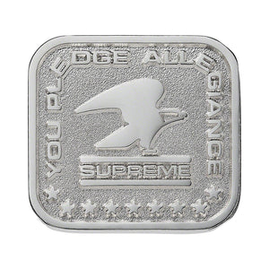 supreme pledge allegiance pin (silver)