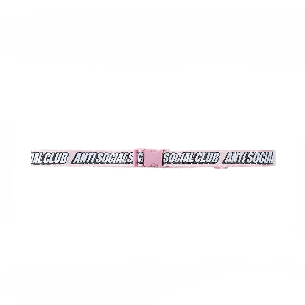 anti social social club safe + sound luggage straps (pink)