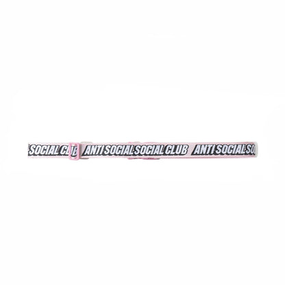 anti social social club safe + sound luggage straps (pink)