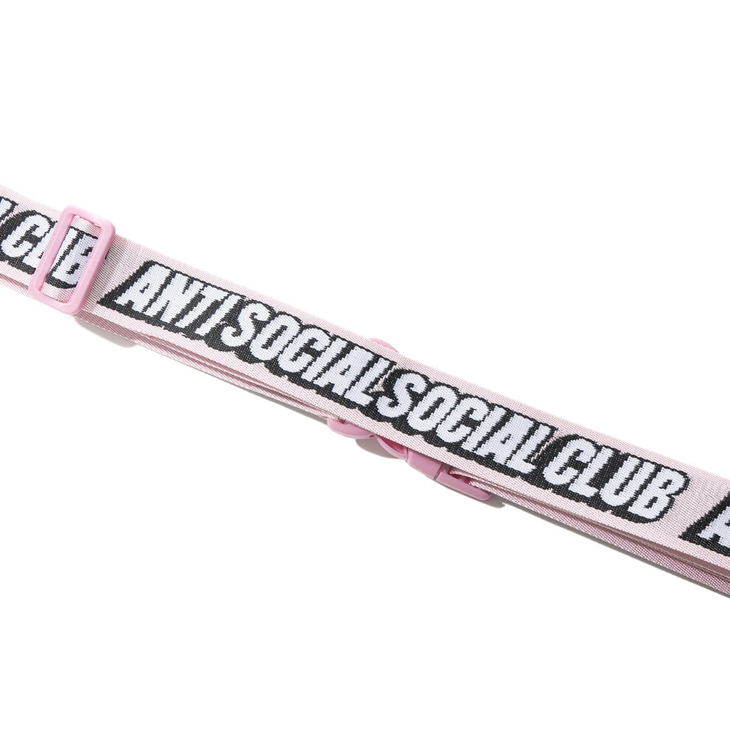 anti social social club safe + sound luggage straps (pink)